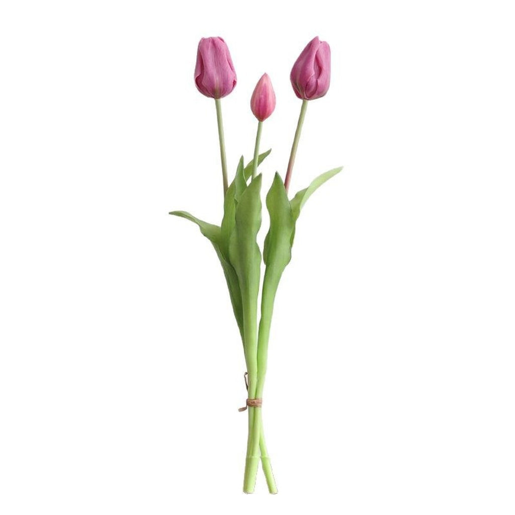 EVERIVELLE 19.3-Inch Three-Head Soft-Touch Artificial Tulip Bouquet