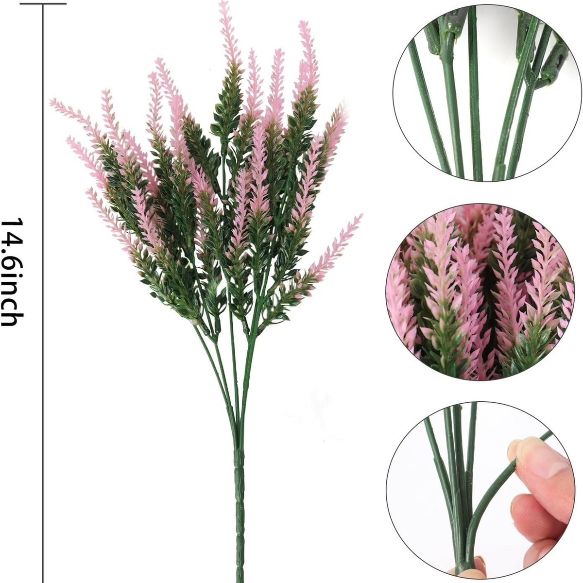 EVERIVELLE 15-Inch Outdoor Artificial Lavender Bush