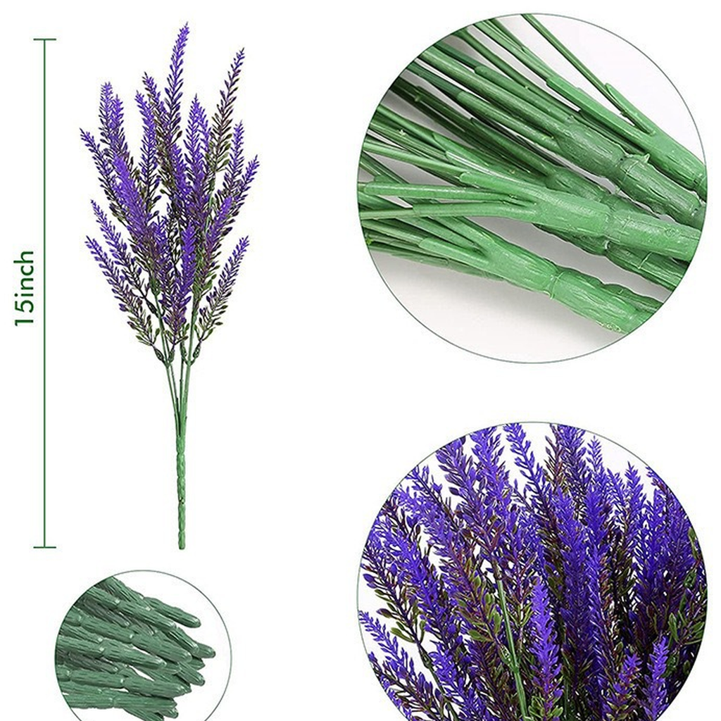 EVERIVELLE 15-Inch Outdoor Artificial Lavender Bush