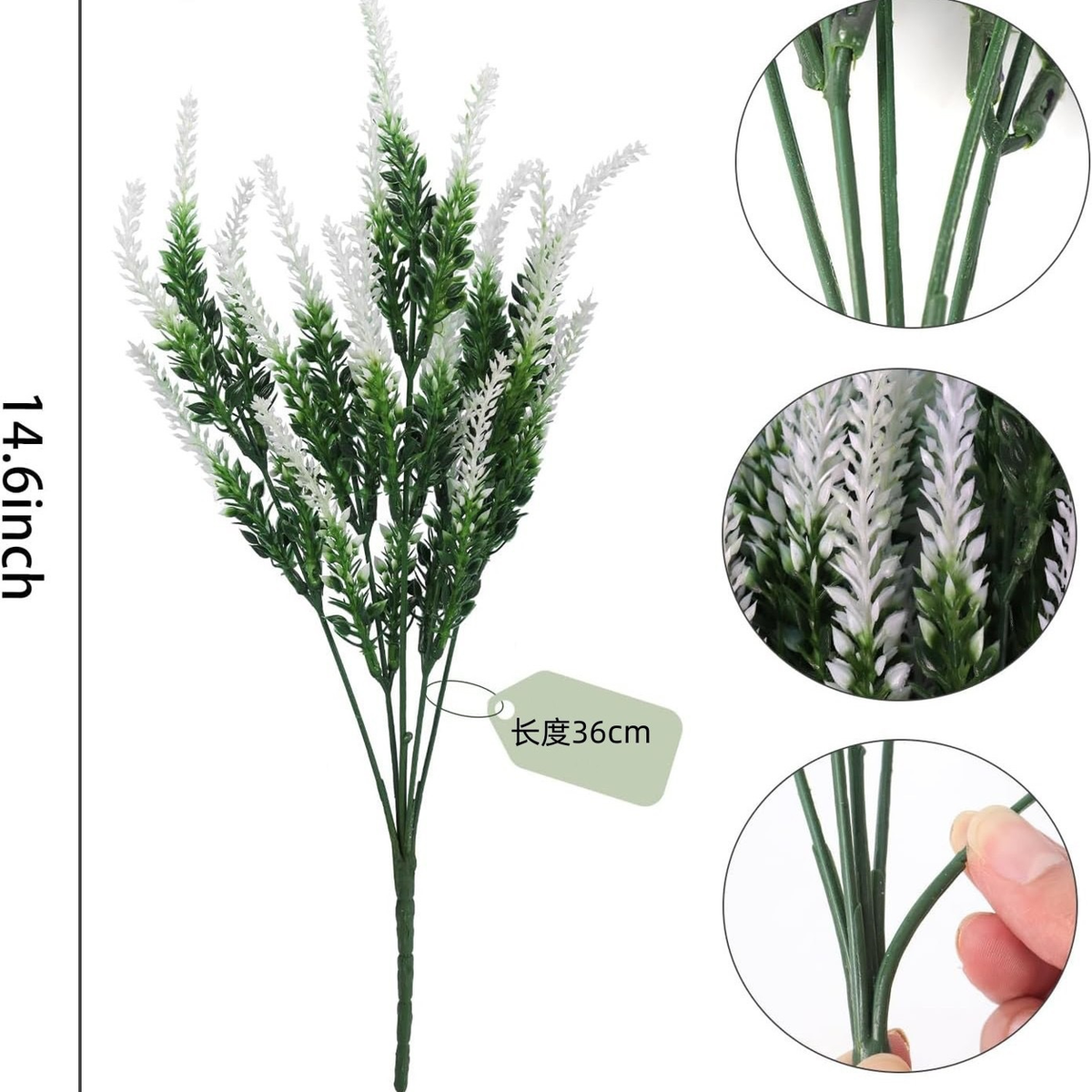 EVERIVELLE 15-Inch Outdoor Artificial Lavender Bush