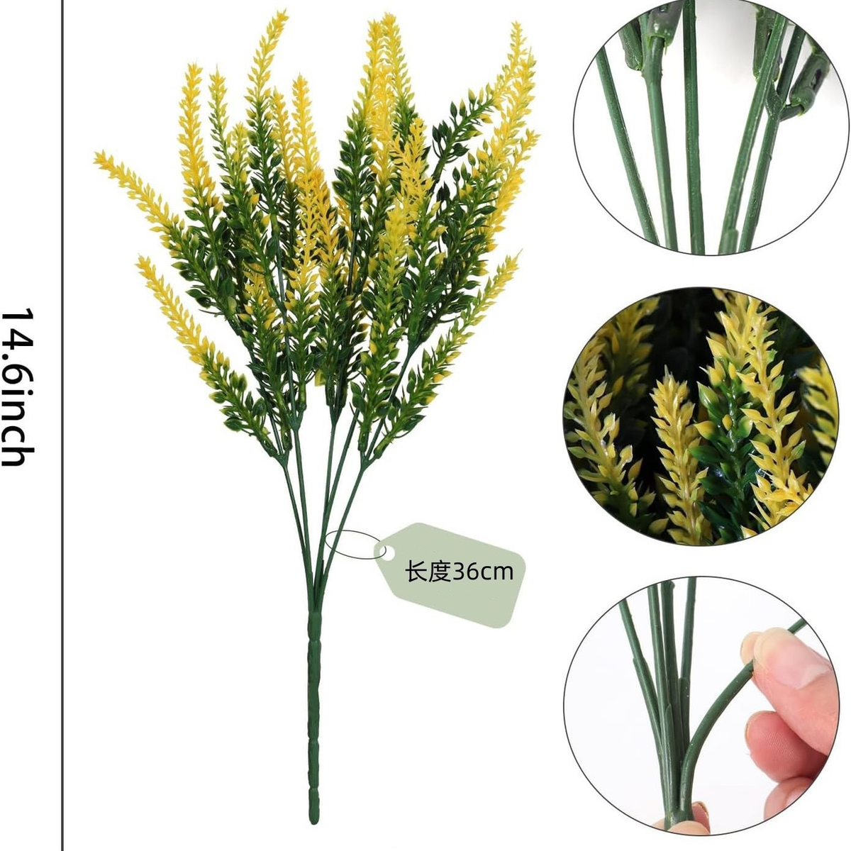 EVERIVELLE 15-Inch Outdoor Artificial Lavender Bush