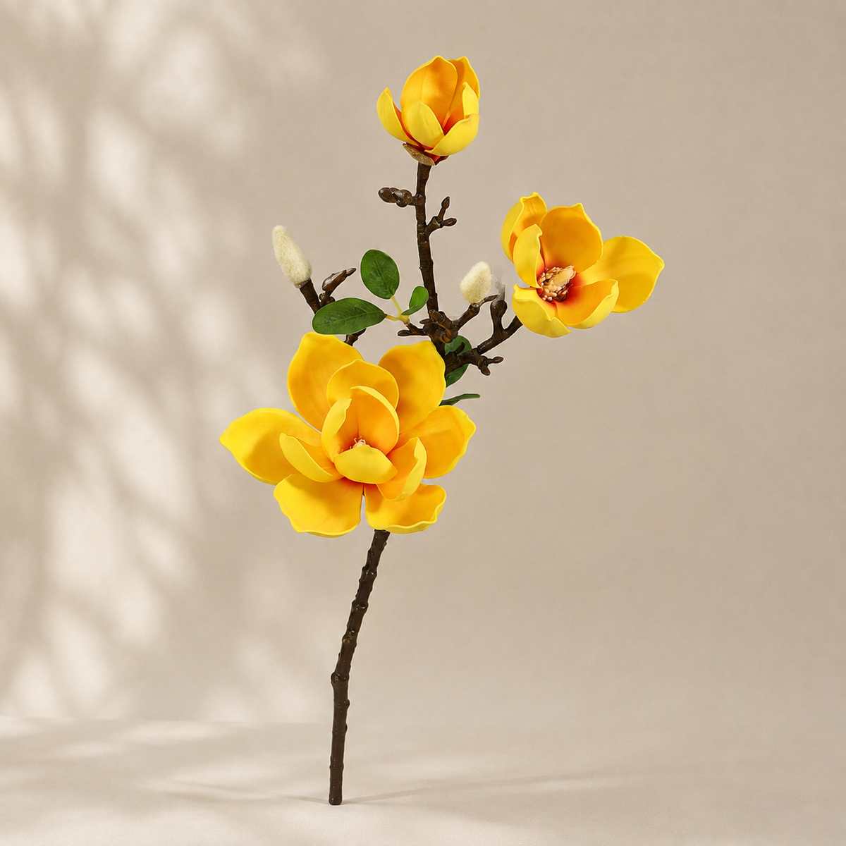 EVERIVELLE 29.5-Inch Real-Touch EVA Artificial Magnolia Stem