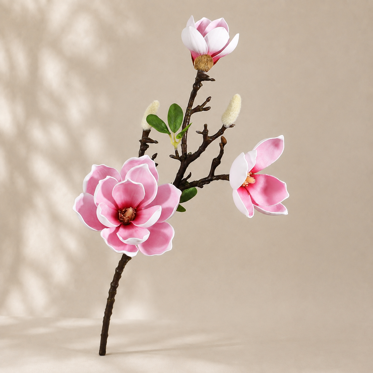 EVERIVELLE 29.5-Inch Real-Touch EVA Artificial Magnolia Stem