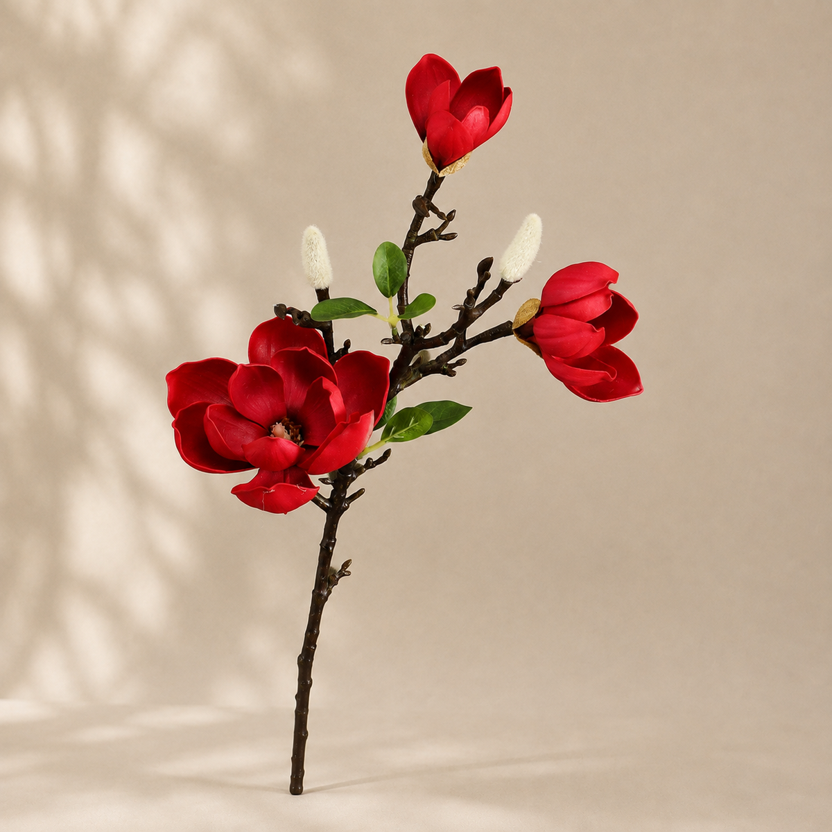 EVERIVELLE 29.5-Inch Real-Touch EVA Artificial Magnolia Stem