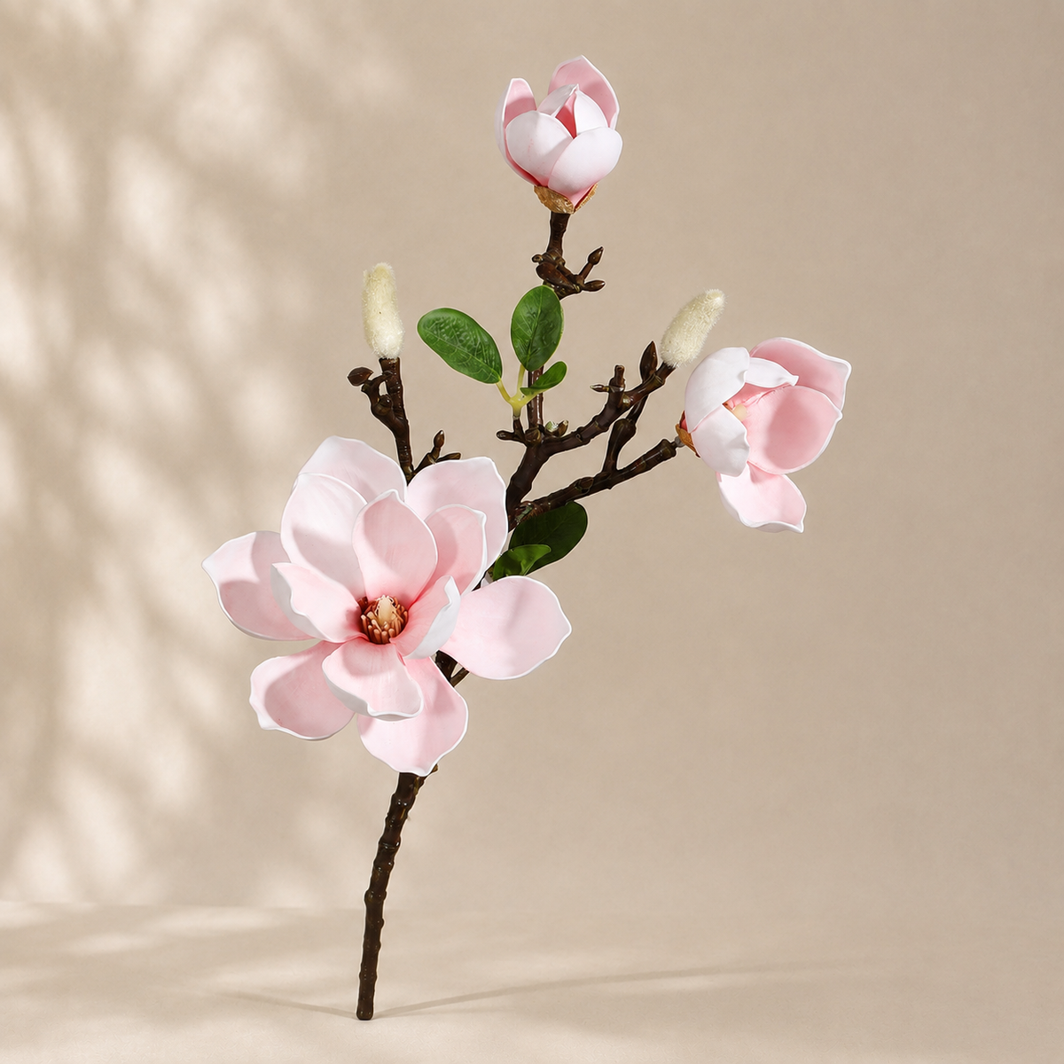 EVERIVELLE 29.5-Inch Real-Touch EVA Artificial Magnolia Stem