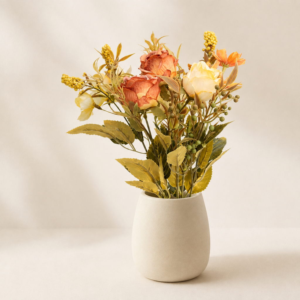EVERIVELLE Anna Rose & Blossom Artificial Bouquet