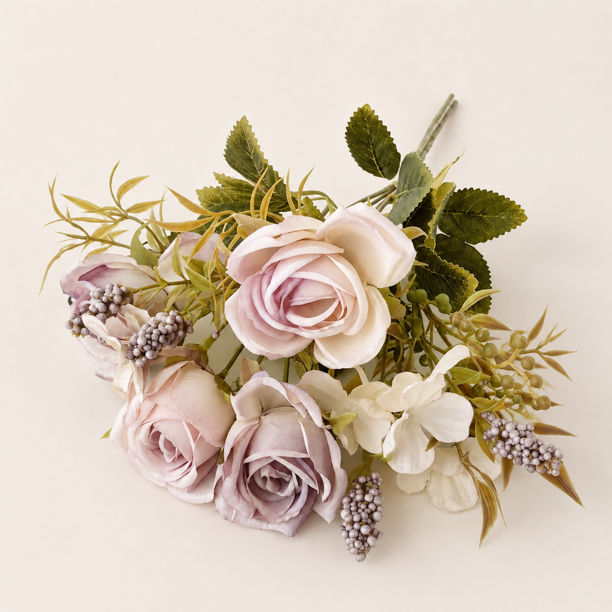 EVERIVELLE Anna Rose & Blossom Artificial Bouquet