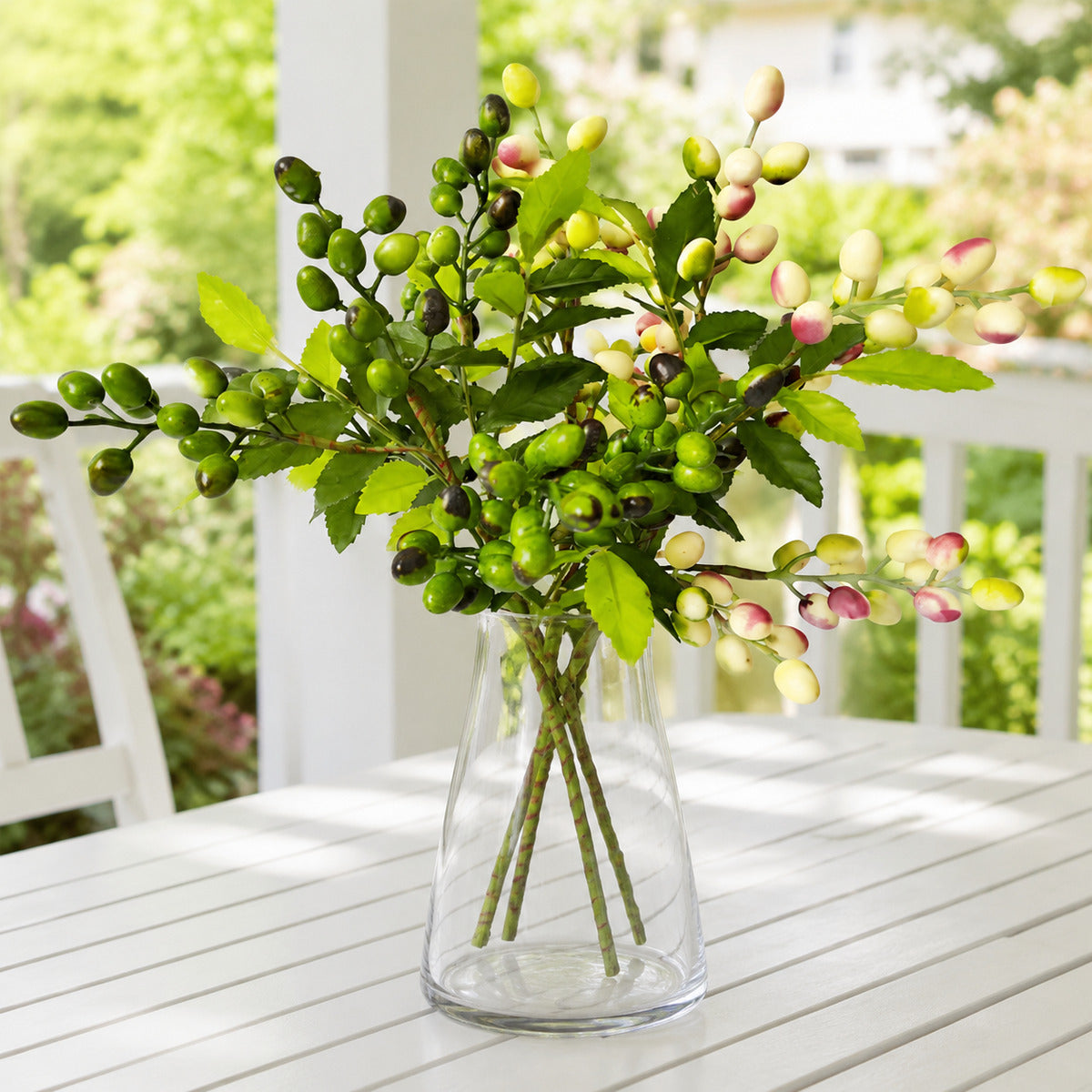 EVERIVELLE Artificial Berry & Olive Leaf Branch