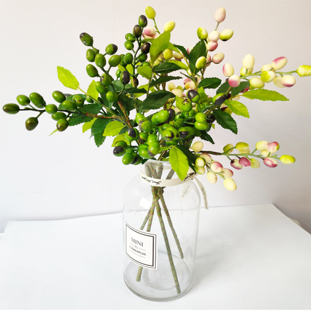 EVERIVELLE Artificial Berry & Olive Leaf Branch