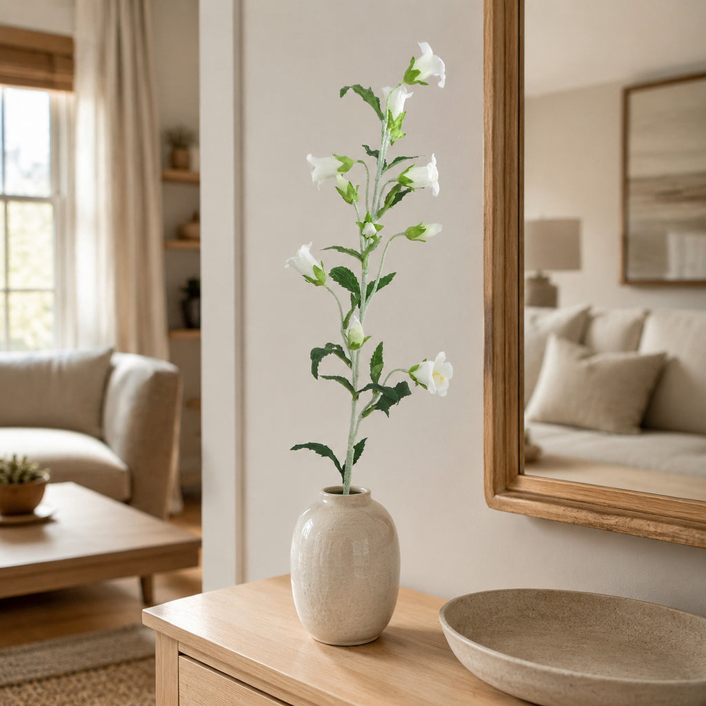 EVERIVELLE 34.3-Inch Flocked Artificial Bellflower Stem