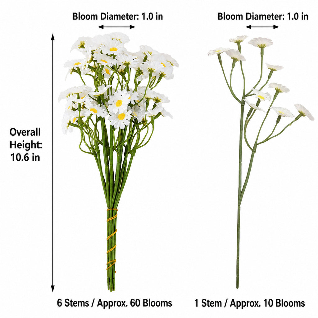 EVERIVELLE 60-Bloom Artificial Chamomile Daisy Bouquet