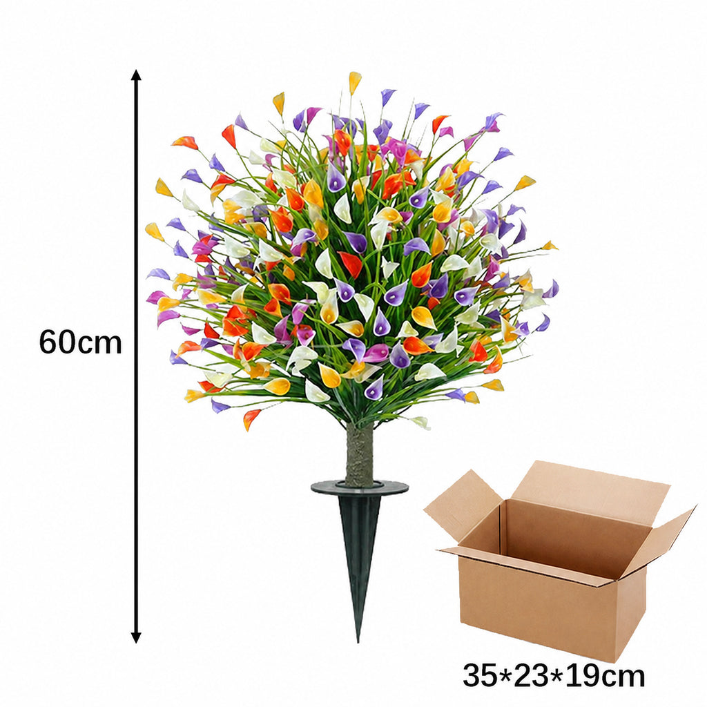 EVERIVELLE Multicolor Artificial Calla Lily Garden Stake