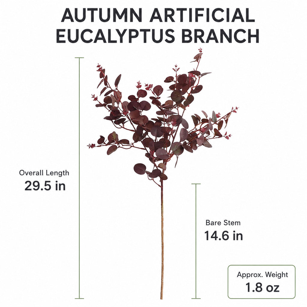 EVERIVELLE 29.5-Inch Autumn Artificial Eucalyptus Branch