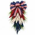 Patriotic Red, White & Blue Floral Door Swag