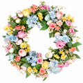 Pastel Rainbow Spring Floral Wreath Collection