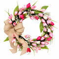 Pink & White Tulip Spring Wreath