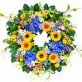 Sunflower & Blue Wildflower Spring Wreath