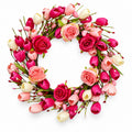 Pink Tulip & Rose Heart-Shaped Wreath