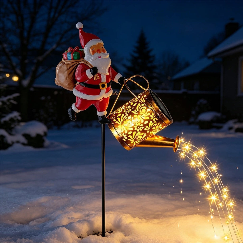 Santa Watering Can Solar Christmas Garden Light Collection