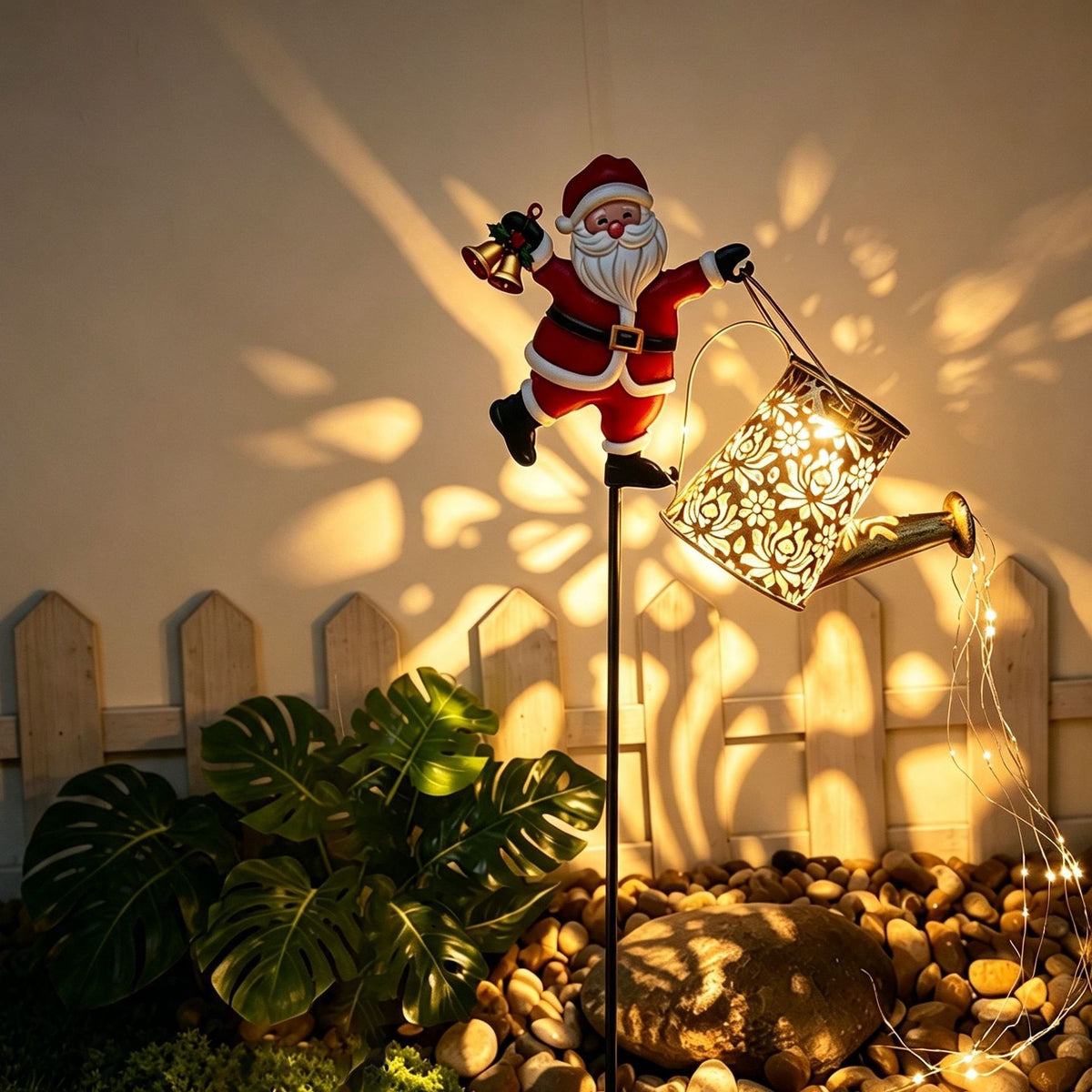 Santa Watering Can Solar Christmas Garden Light Collection