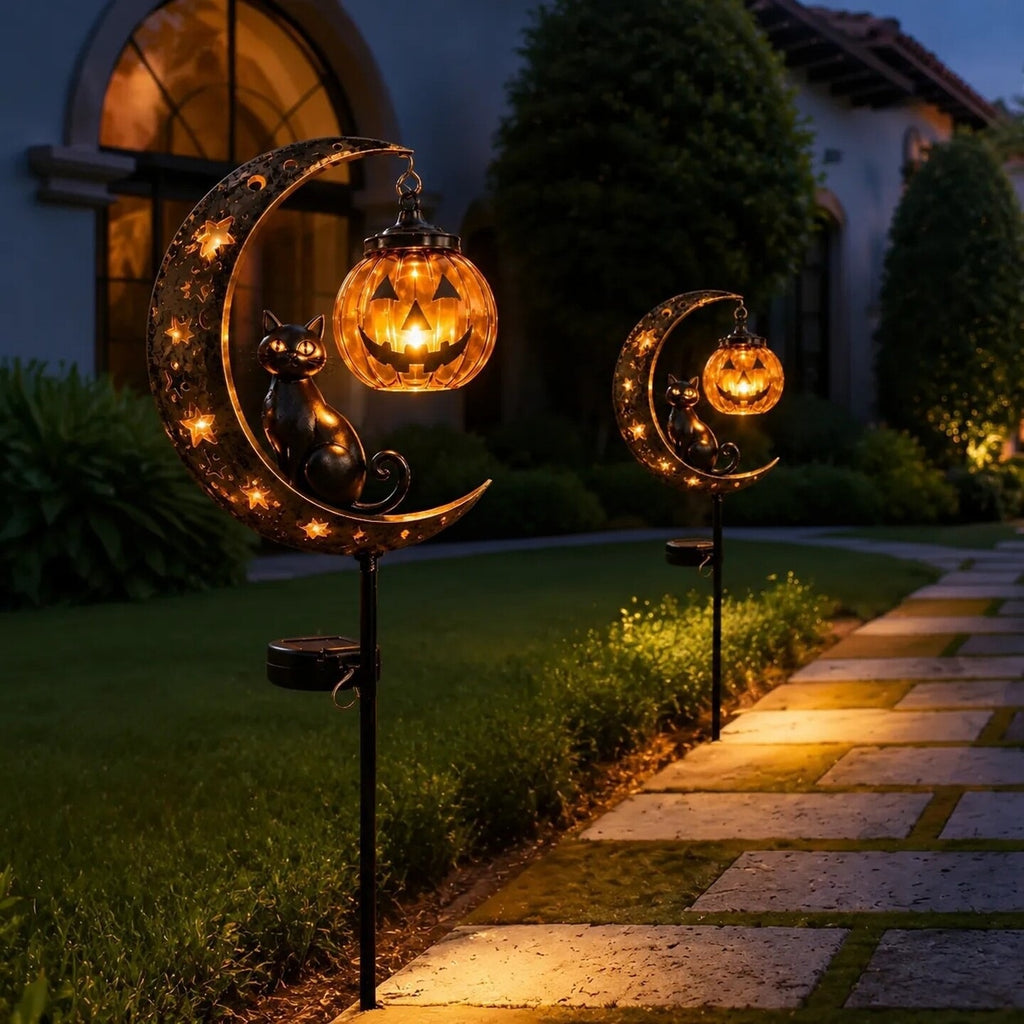 Halloween Moon Character Solar Garden Stake Light Collection