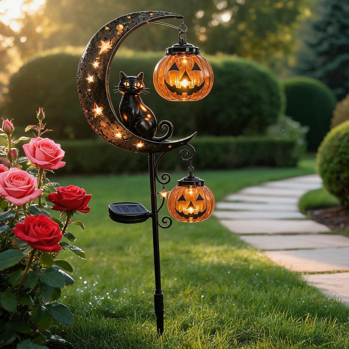 Halloween Moon Character Solar Garden Stake Light Collection