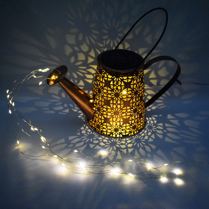 Solar Watering Can Garden Projection Light Collection