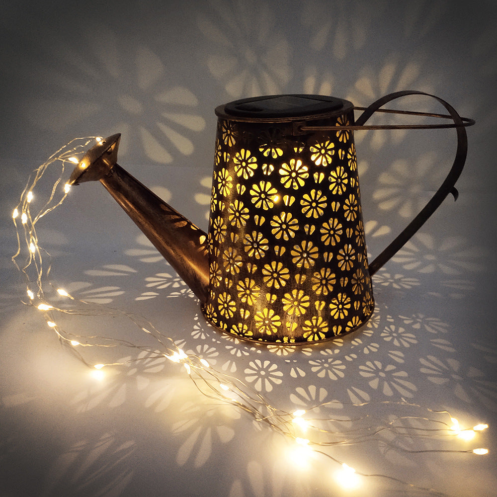 Solar Watering Can Garden Projection Light Collection