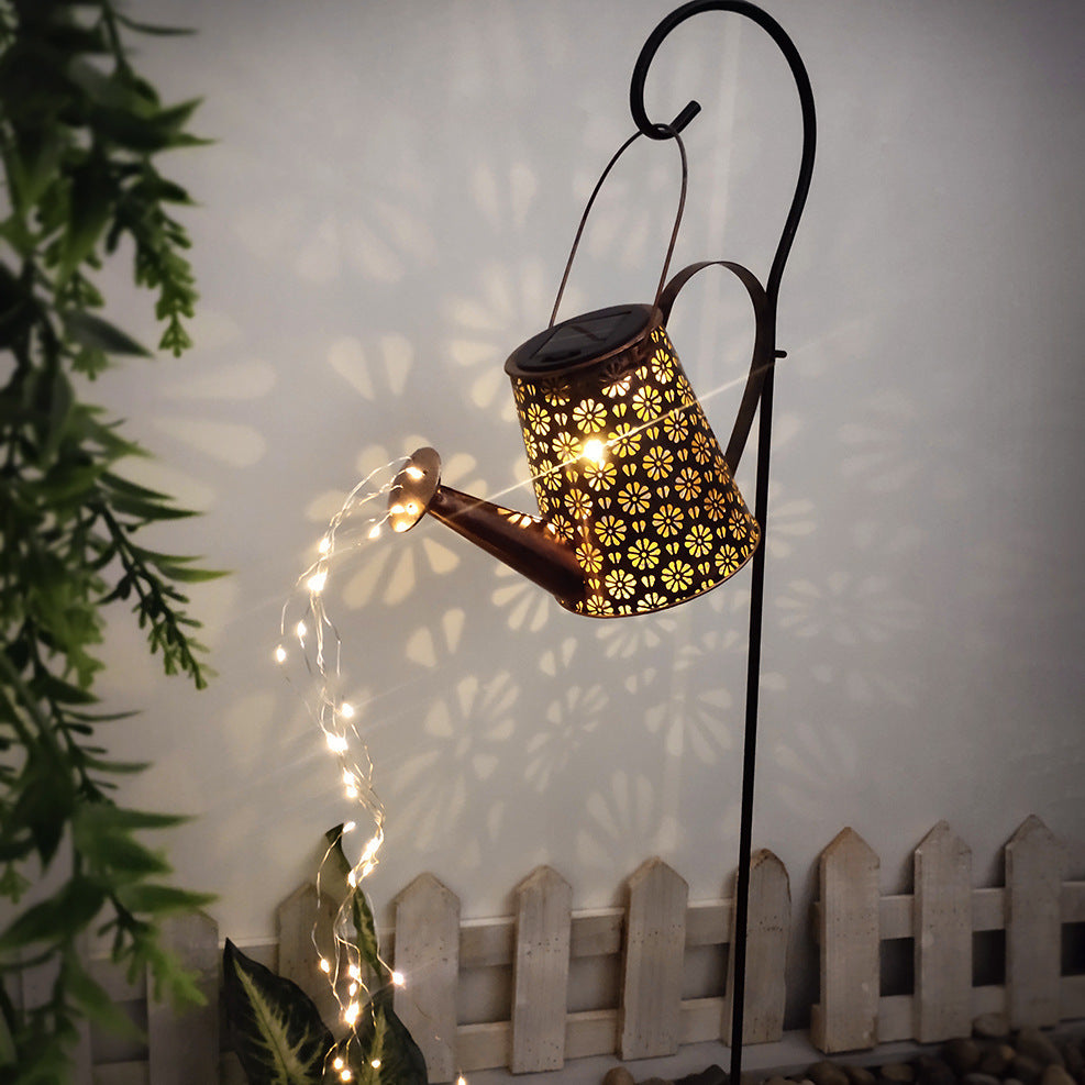 Solar Watering Can Garden Projection Light Collection