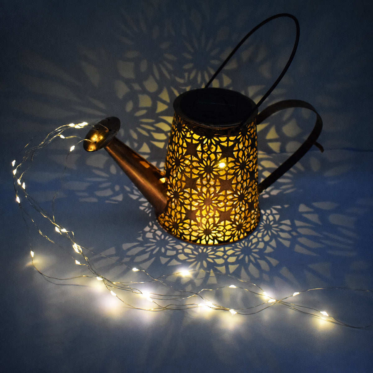Solar Watering Can Garden Projection Light Collection