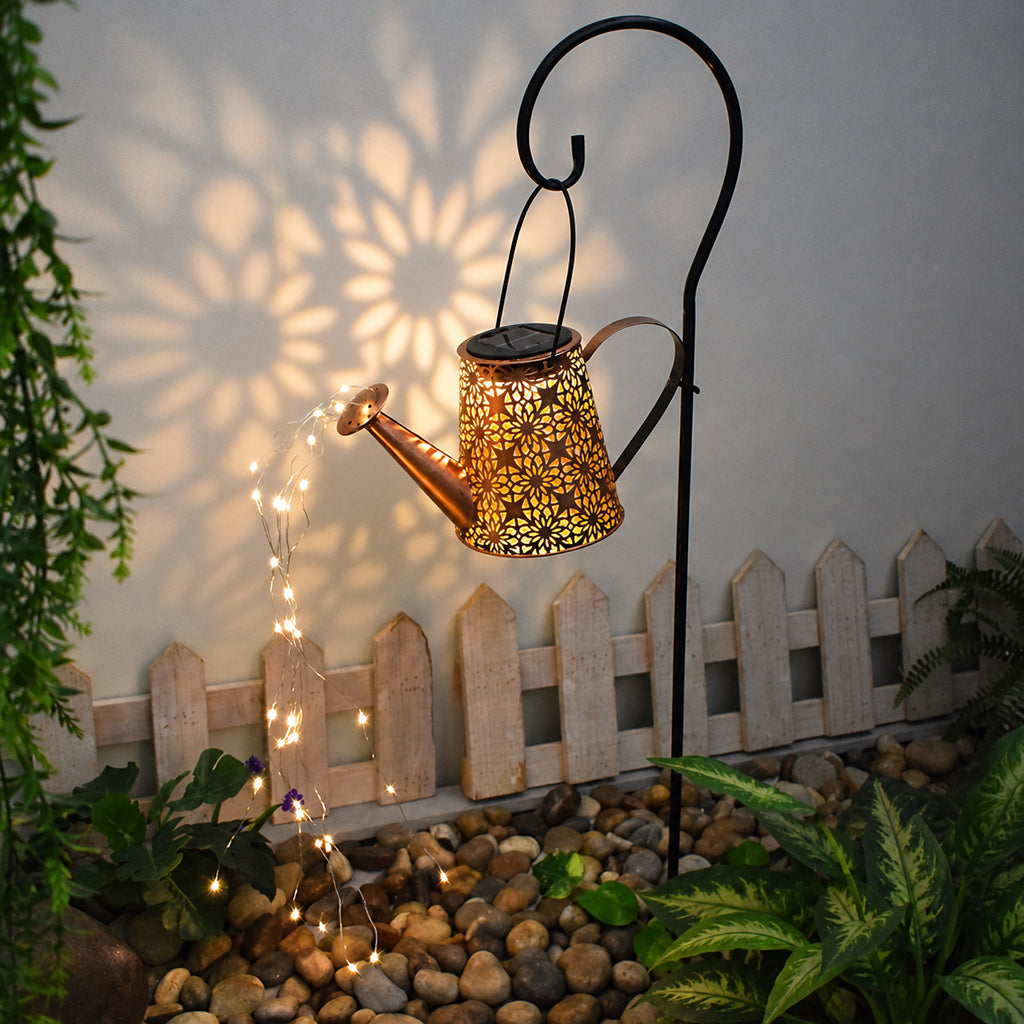Solar Watering Can Garden Projection Light Collection