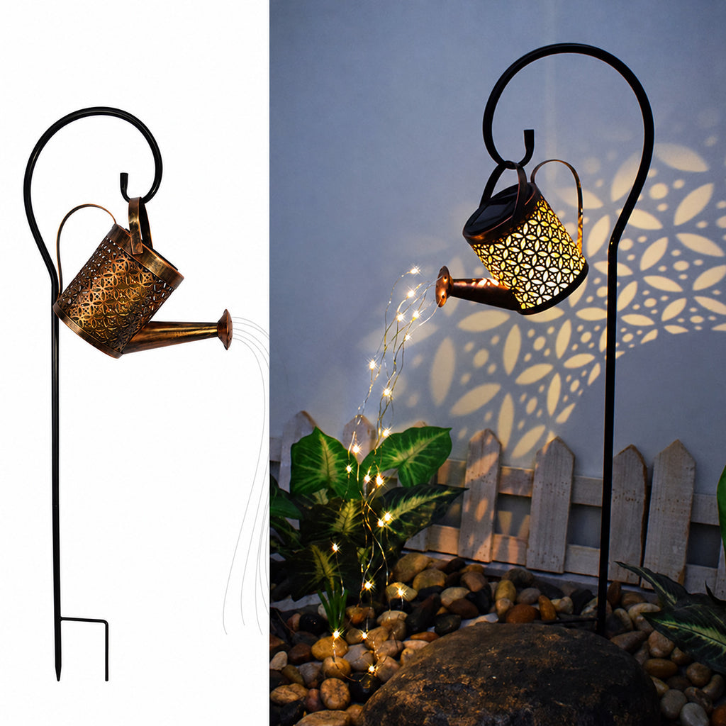 Solar Watering Can Garden Projection Light Collection