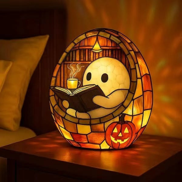 Ghost Reading Book Halloween Accent Lamp Collection