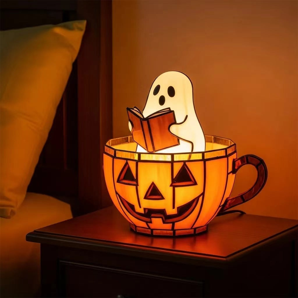 Ghost Reading Book Halloween Accent Lamp Collection