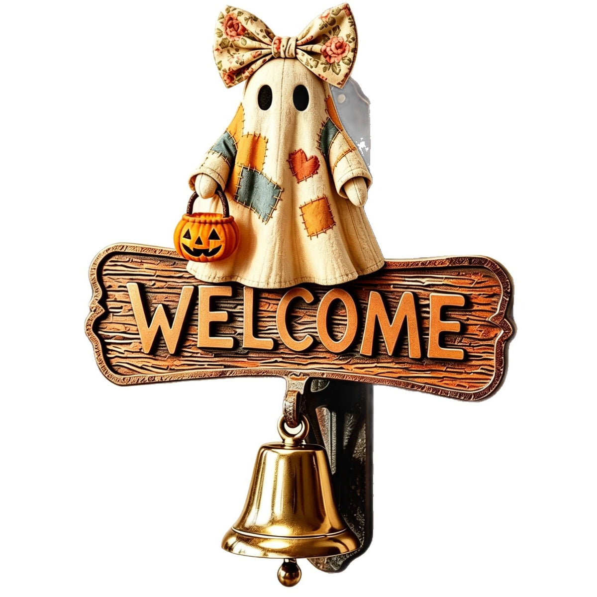 Patchwork Ghost Welcome Doorbell