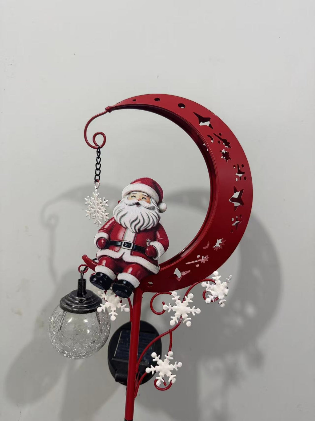 Santa Crescent Moon Solar Garden Stake