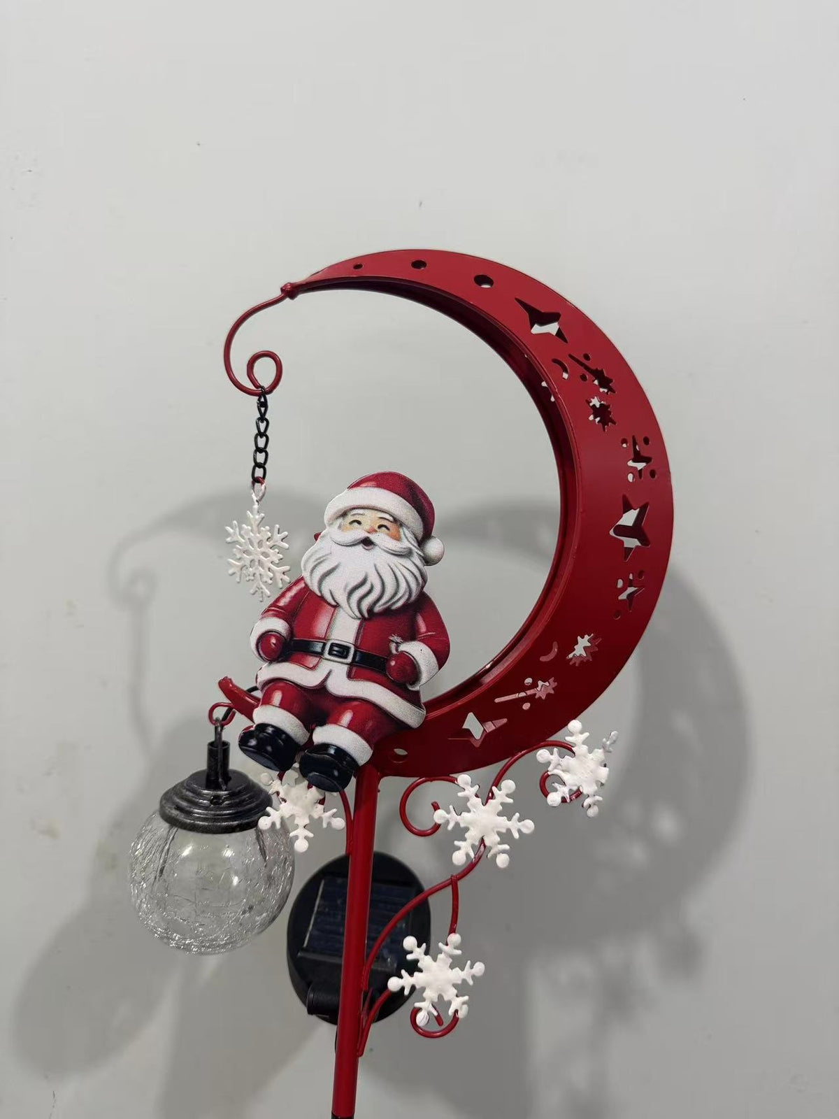 Santa Crescent Moon Solar Garden Stake