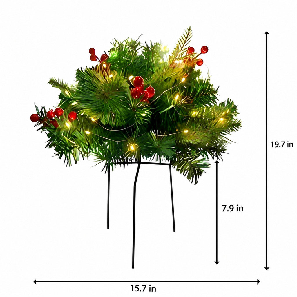 Lighted Snowy Christmas Tree Landscape Stake Collection