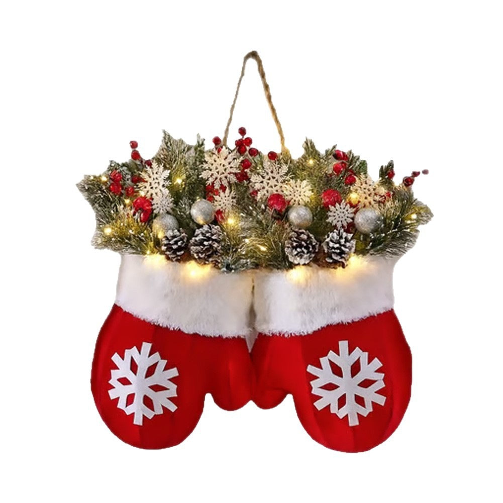 Twinkling Christmas Mitten Wreath Collection
