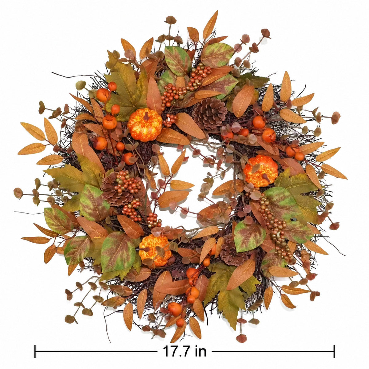 Harvest Pumpkin & Pinecone Autumn Wreath Collection