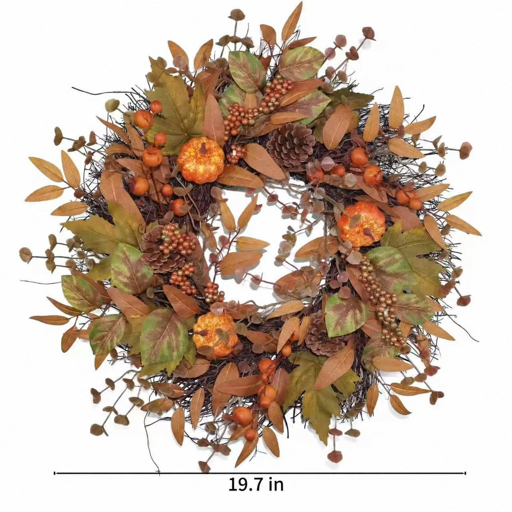 Harvest Pumpkin & Pinecone Autumn Wreath Collection