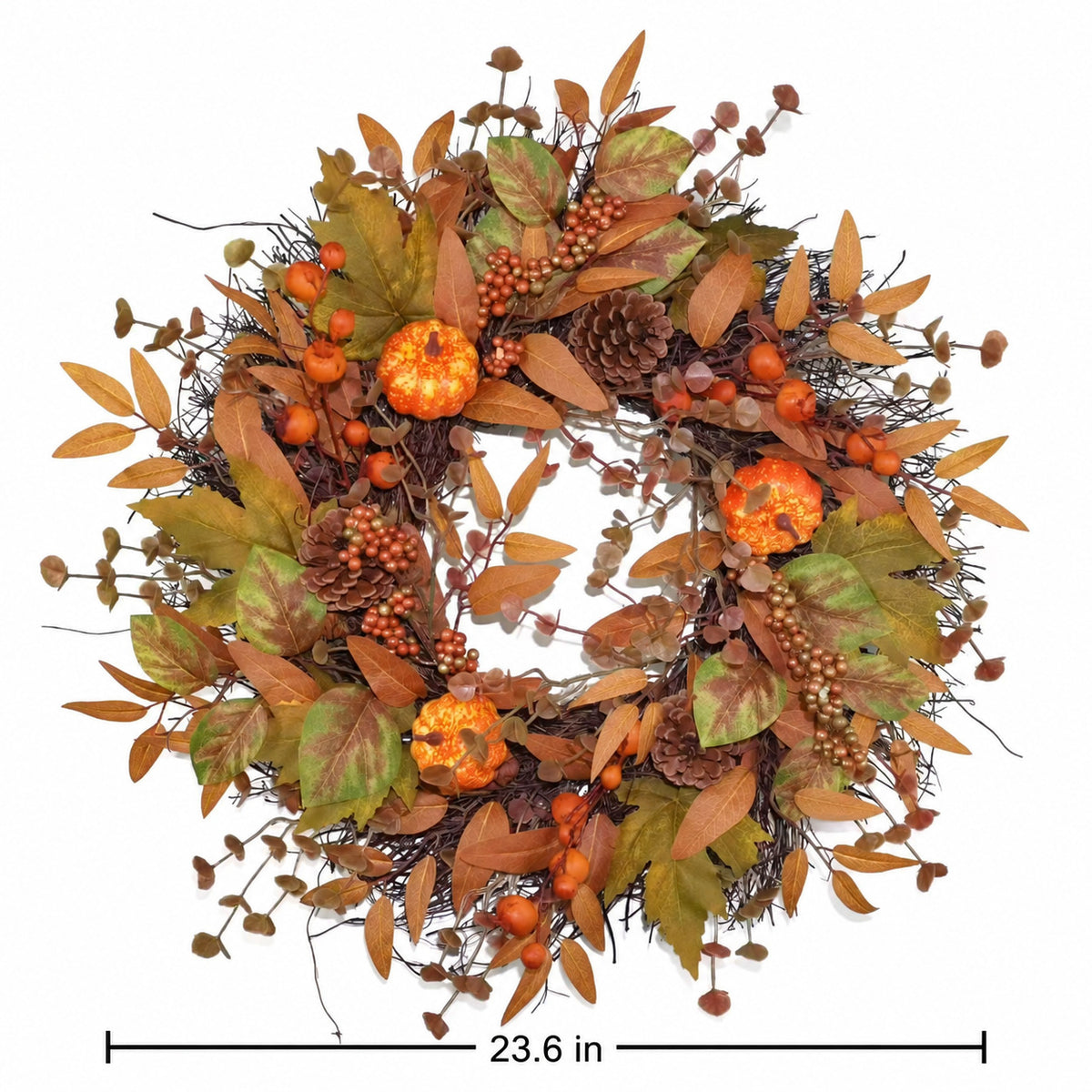 Harvest Pumpkin & Pinecone Autumn Wreath Collection