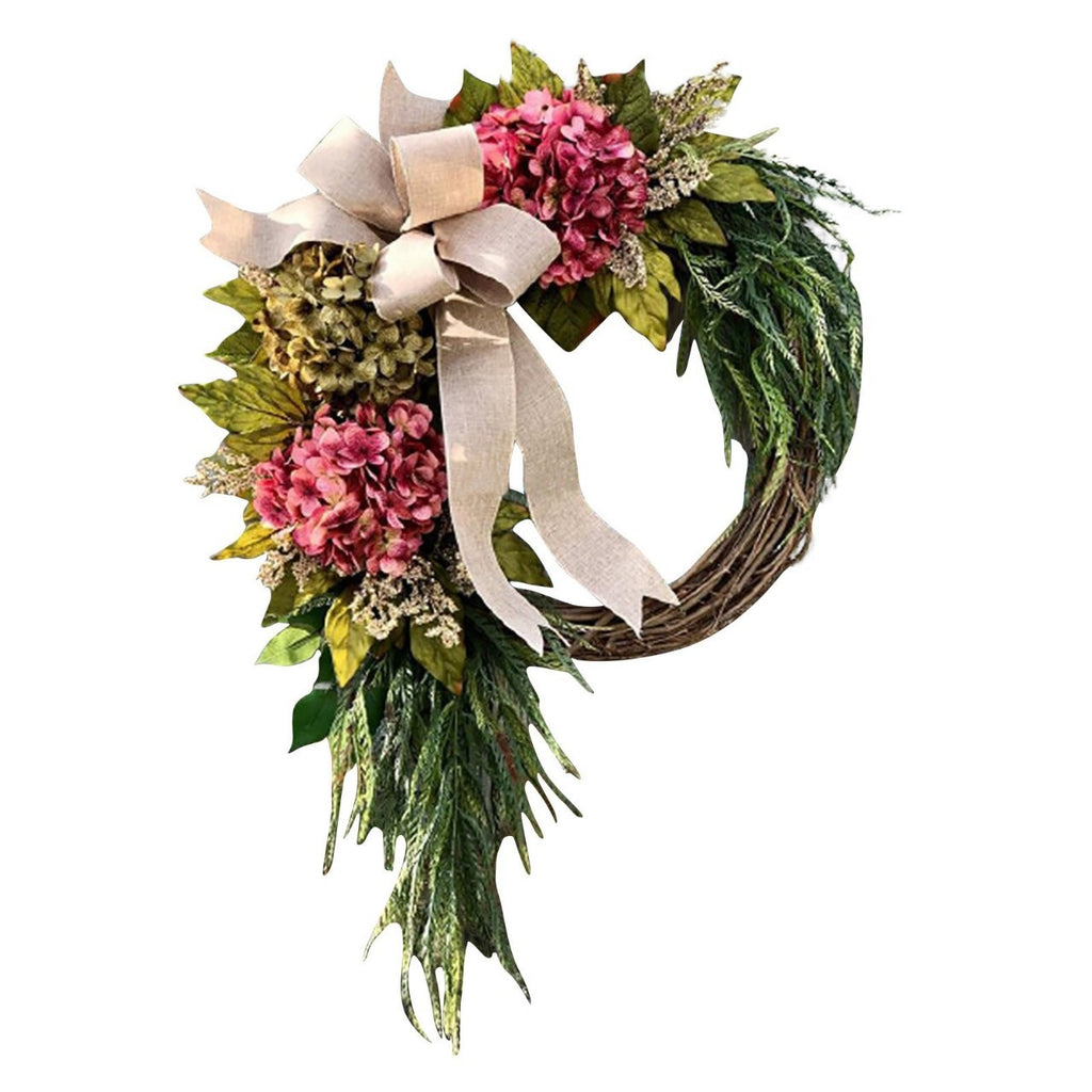 Farmhouse Hydrangea & Burlap Wreath