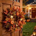 Lighted Autumn Pumpkin Wreath Collection