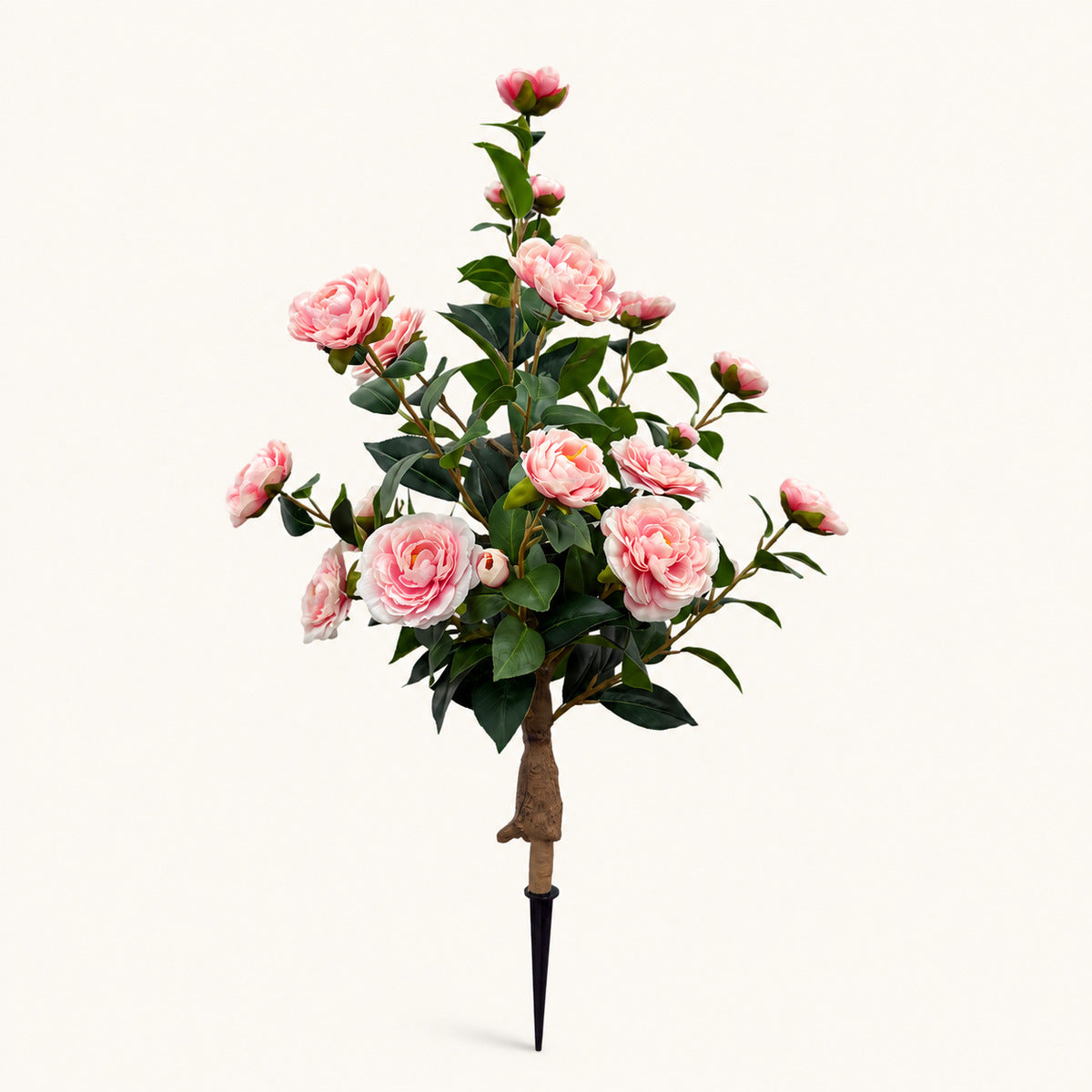 EVERIVELLE Artificial Camellia Flower Garden Stakes