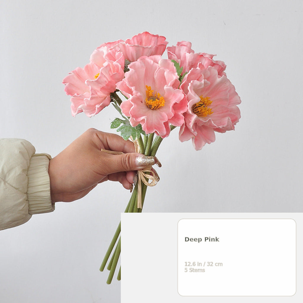 EVERIVELLE Five-Stem Artificial Poppy Bouquet