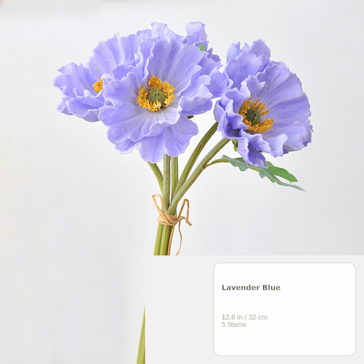 EVERIVELLE Five-Stem Artificial Poppy Bouquet