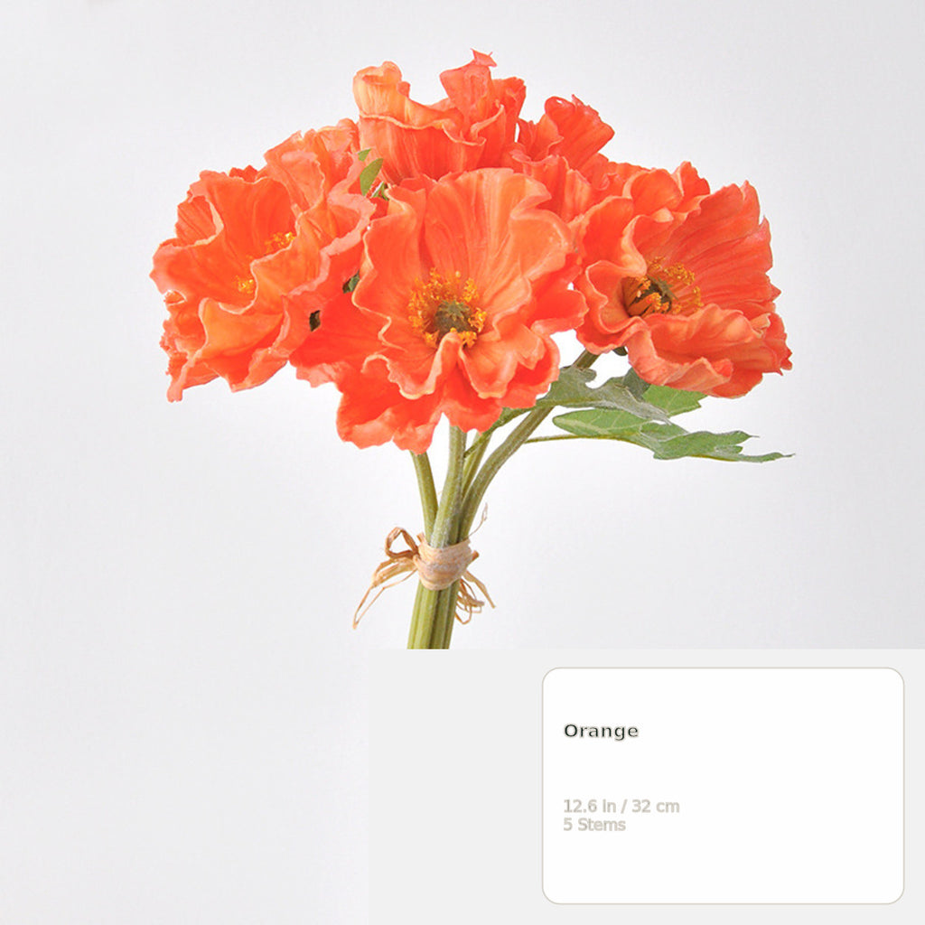 EVERIVELLE Five-Stem Artificial Poppy Bouquet