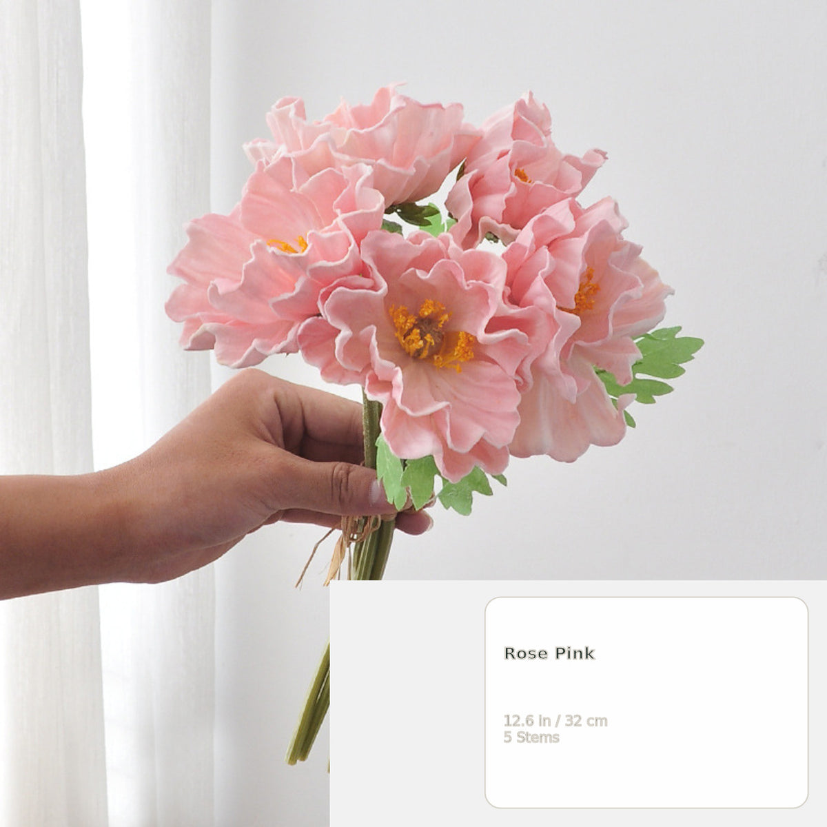EVERIVELLE Five-Stem Artificial Poppy Bouquet