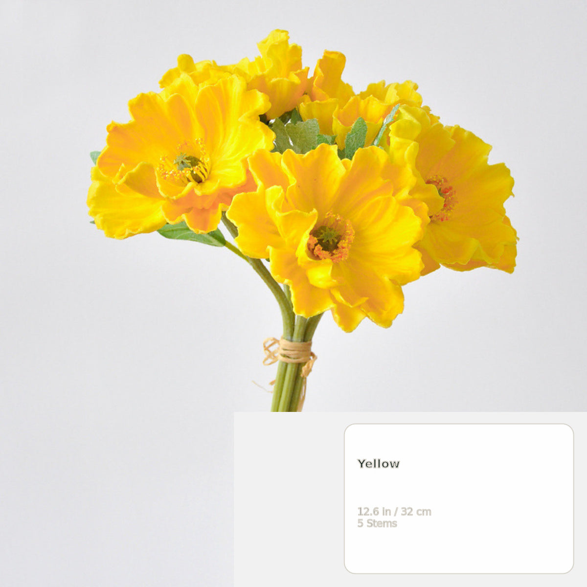 EVERIVELLE Five-Stem Artificial Poppy Bouquet